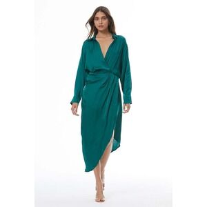 YFB Young Fabulous & Broke Aimee Wrap Dress in Oz Green L